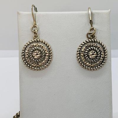 LOT 8: Silver & Gold Tone Choke/Collar Style Necklace & Earrings