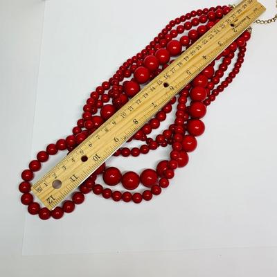 LOT 10: Red & White Collection: Necklaces with Bangles