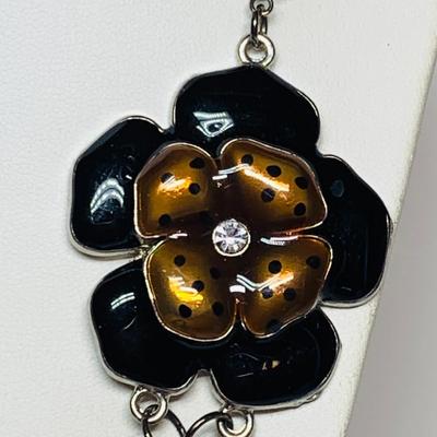 LOT 12: Banlges, Beaded Necklace w/Flower, Beaded Dangle Earrings