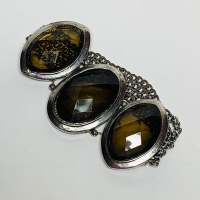 LOT 14: Silver Tone & Beaded Necklace with Stretch Bracelets & Ova Dangle Earrings