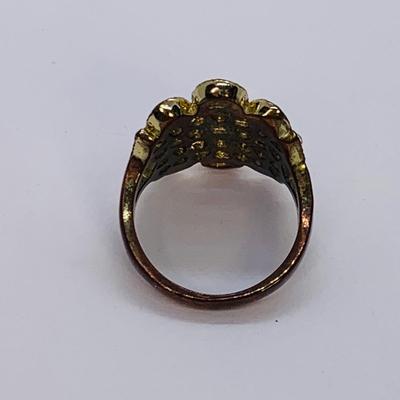 LOT 23: Gold Tone Filigree Choker, Bracelet & Ring