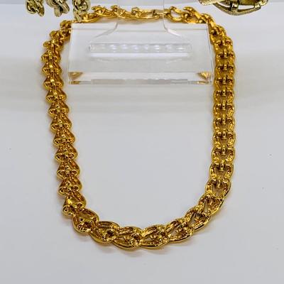 LOT 42: Gold Tone Lisner Multi Strand Bracelet, Gold Tone Napier Necklace