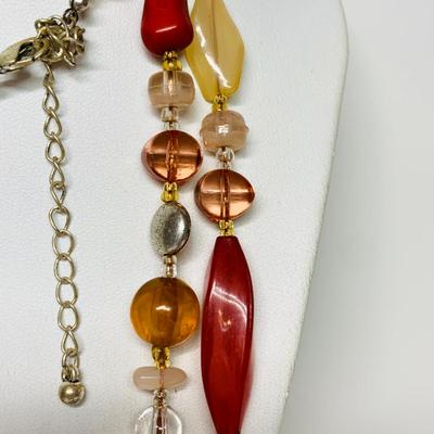 LOT 47: Multi Strand Avon Necklace, Glass Beaded Bracelet & More