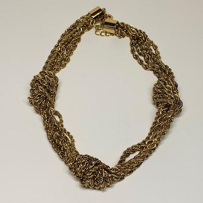 LOT 48: Monet Gold Tone Multi Strand Necklace & Charter Club Gold Tone Necklace