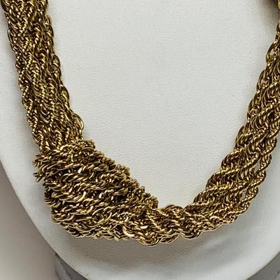 LOT 48: Monet Gold Tone Multi Strand Necklace & Charter Club Gold Tone Necklace