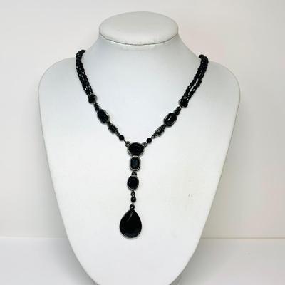 LOT 59: Black Bead Collection: Necklaces, Earrings, Bracelet, Ring