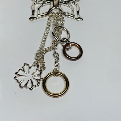 LOT 61: Large Silver Tone Butterfly Necklace, Heart Dangle Earrings, Butterfly Earrings & More