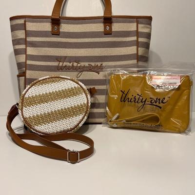 LOT 63: Thirty-One Collection: Cindy Tote, Round About Crossbody & Rubie Mini w/Strap