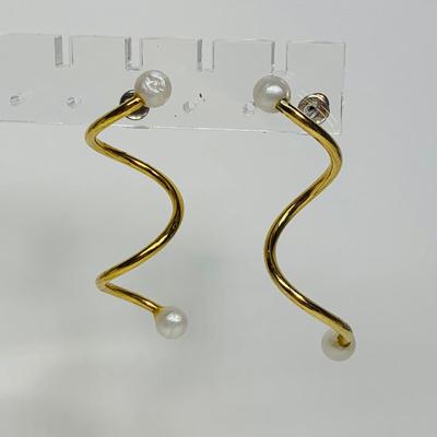 LOT 118: Gold Tone Beaded Cuff Bracelet, Gold Tone Hoop Earrings, Henri Bendel & More