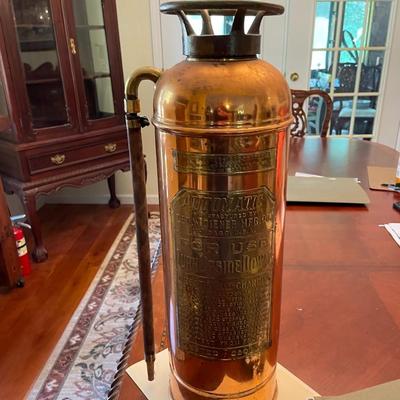 Antique George W Diener Manufacturing Copper Fire Extinguisher
