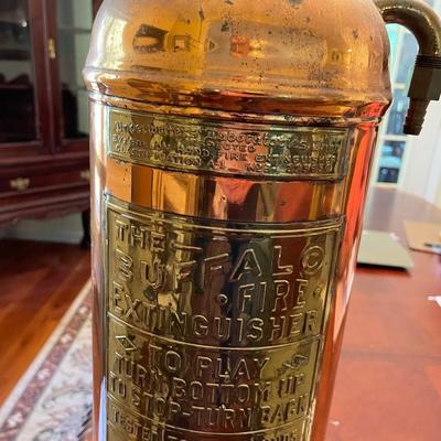 Antique Buffalo Fire Extinguisher Company Copper Extinguisher