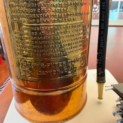 Antique Copper Fyr Fyter Fire Extinguisher