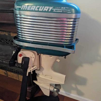Teal Mercury Restored Outboard Boat Motor
