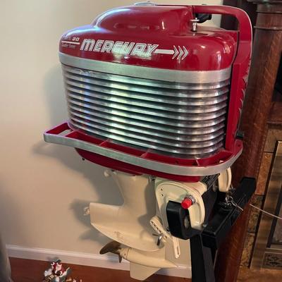 Red Mercury Restored Outboard Boat Motor