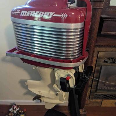 Red Mercury Restored Outboard Boat Motor