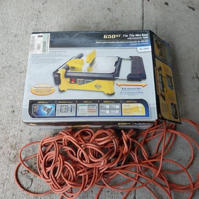 7" TILE WET SAW WITH EXTENSION AND EXTRA LONG EXTENSION CORD