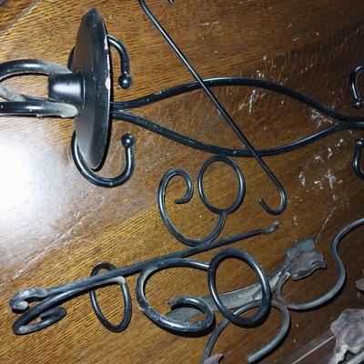 VINTAGE CASTIRON CLOTHES IRON- CANDELBRELLA-SINGLE CANDLE HOLDER
