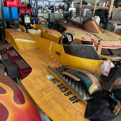 Vintage Hovercraft Speed Boat with Mercury Outboard Motor