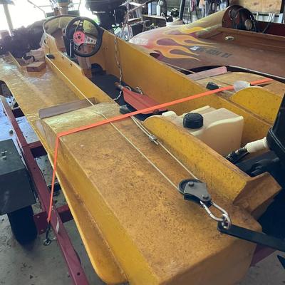 Vintage Hovercraft Speed Boat with Mercury Outboard Motor