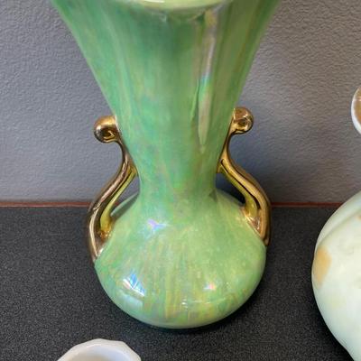 Green pottery pieces
