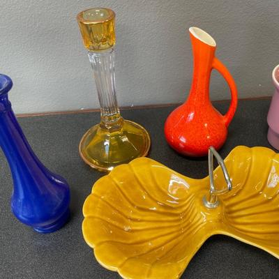 Colorful vases and ceramic decor