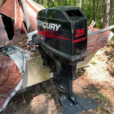 Jon Boat with Trolling Motor and Mercury Outboard Motor