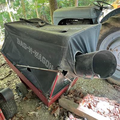 Vintage Mower Tractor with Bag-N-Wagon Grass Catcher