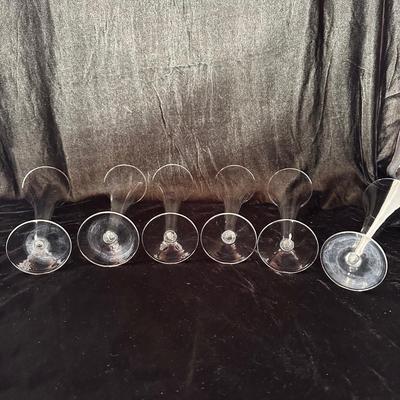Set of Six Trumpet Flute Champagne Glasses (DR-KL)