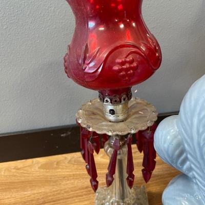 Vintage lamps & red glass