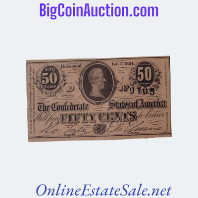 THE CONFEDERATE STATES 50 CENT NOTE