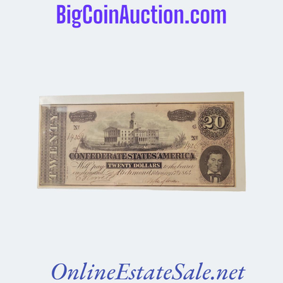 THE CONFEDERATE STATES AMERICA TWENTY DOLLAR NOTE