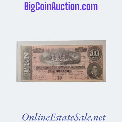 THE CONFEDERATE STATES AMERICA TEN DOLLAR NOTE