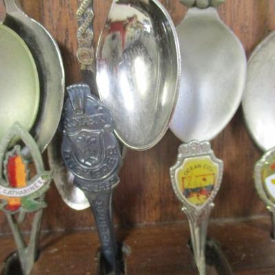 Souvenir Collection Of Spoons & Holder