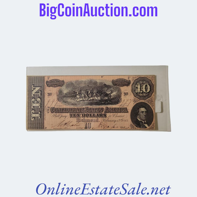 THE CONFEDERATE STATES AMERICA TEN DOLLARS