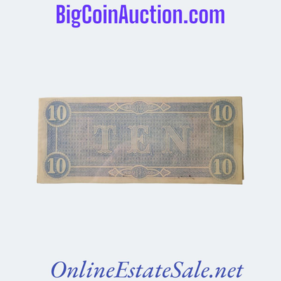 THE CONFEDERATE STATES AMERICA TEN DOLLARS