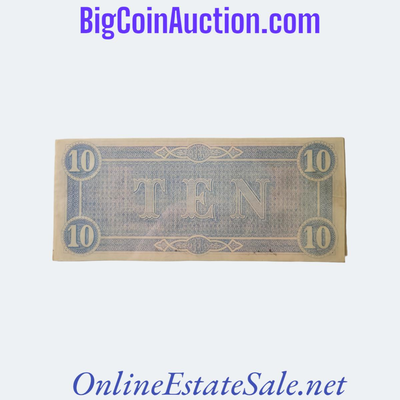 THE CONFEDERATE STATES AMERICA TEN DOLLARS NOTE