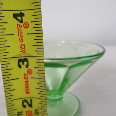 Set Of 4 Uranium Glass Sundae Cups