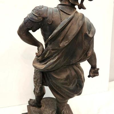 Lot #104  Antique Pot Metal Figure of Roman Centurian