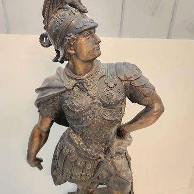 Lot #104  Antique Pot Metal Figure of Roman Centurian