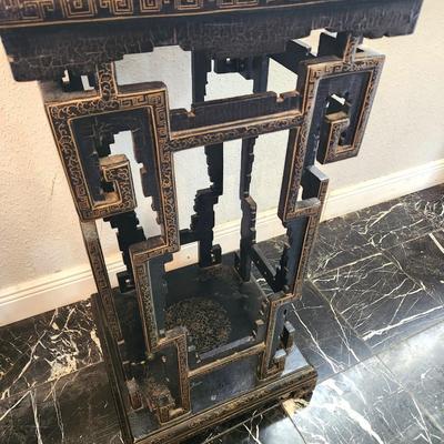 Lot #105  Chinese Style Stand w/painted top