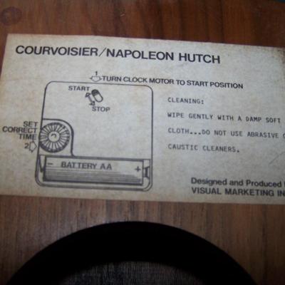 LOT 43 WONDERFUL COURVOISIER NAPOLEON HUTCH CLOCK DISPLAY