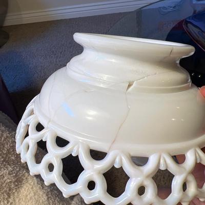 MILK GLASS bowls plate swan