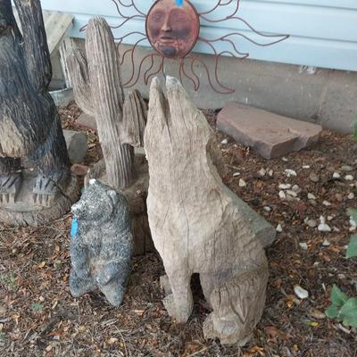 WOODEN BEAR, CACTUS AND COYOTE PLUS MORE