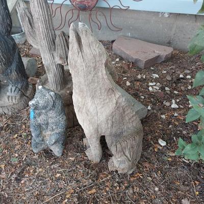 WOODEN BEAR, CACTUS AND COYOTE PLUS MORE
