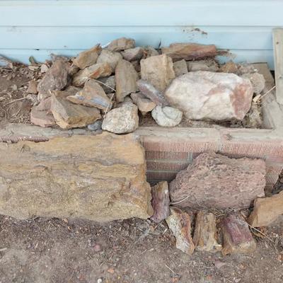 A GOOD VARIETY OF PETRIFIED WOOD AND LANDSCAPING ROCKS