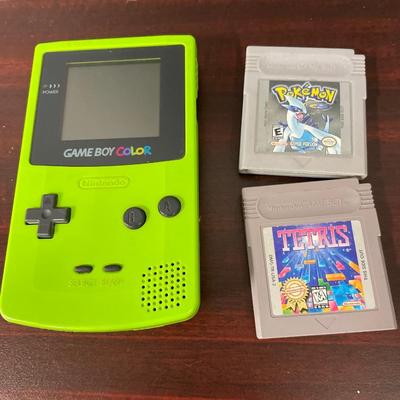 Green Game Boy Color & 2 games