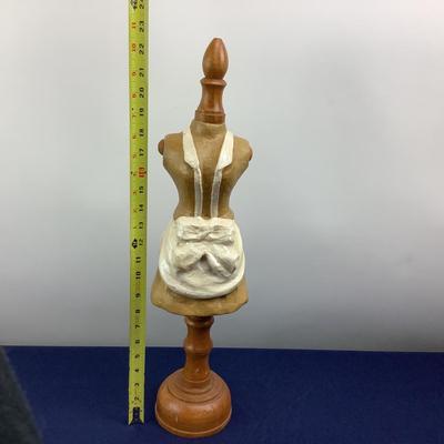 802 Paper Mache' & Wooden Small Dress Form