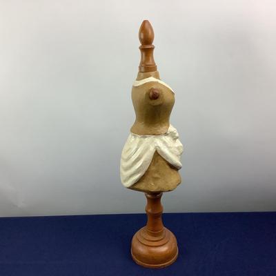 802 Paper Mache' & Wooden Small Dress Form