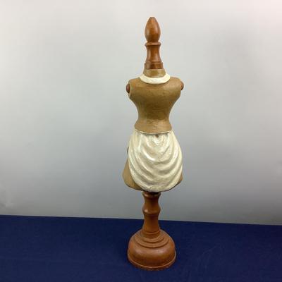 802 Paper Mache' & Wooden Small Dress Form