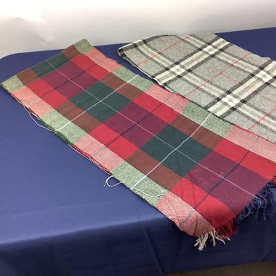 821 Designer Style Grey Scarf & Plaid Cashmere